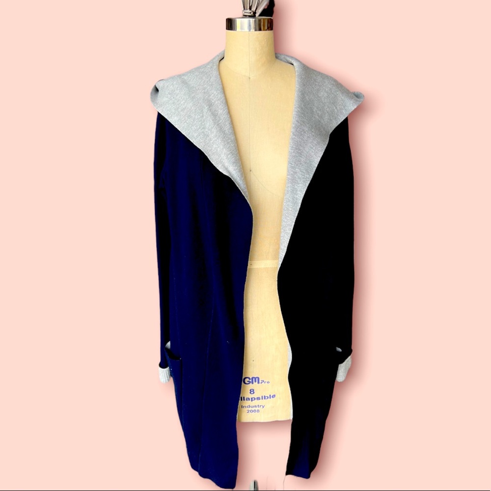 Neiman Marcus Hooded Sweater Long Cardigan